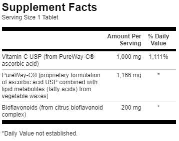 Pureway -C 1000 mg mat Bioflavonoiden - 90 Pëllen