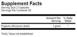 Pygeum 500 mg - 100 capsules