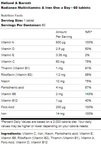 Radiance Multivitamins & Iron | Jeden den - 60 tablet