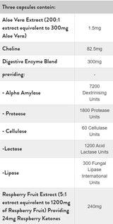 Enzimas digestivas de cetonas de frambuesa - 60 cápsulas