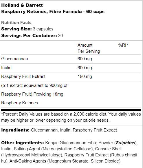 Raspberry Ketones | Wzór światłowodowy - 60 kapsułek