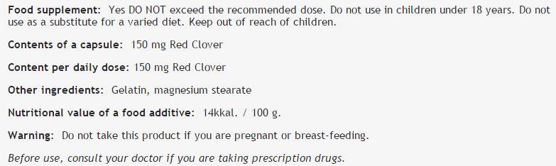 Red Clover 150 mg - 100 capsules