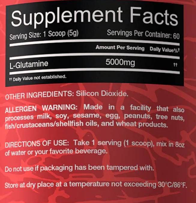 Redrex glutamine 300 gramos