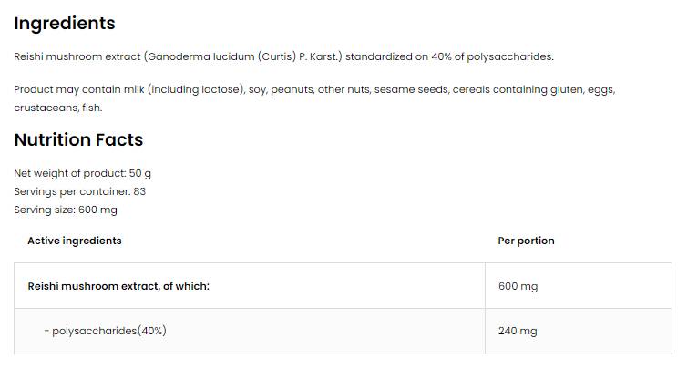 Reishi Extract Powder 50 grams