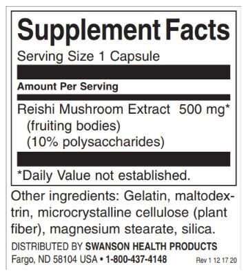 Reishi Mushroom Extract 500 mg | Standardized - 90 capsules