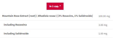 Rhodiola Rosea 500mg | 100 mg šaknies ekstraktas - 90 kapsulių