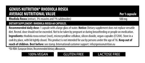 Rhodiola Rosea 500 mg - 60 Kapselen