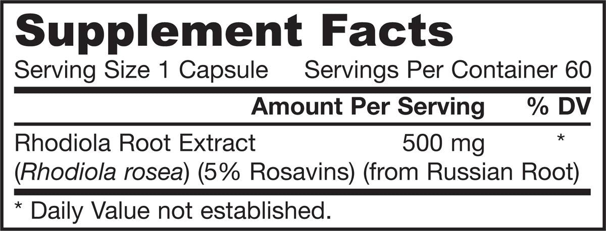 Rhodiola rosea 500 mg 60 cápsulas
