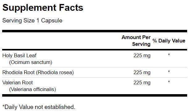 Rhodiola šventas Baziliko Valerijos streso kompleksas - 180 kapsulės