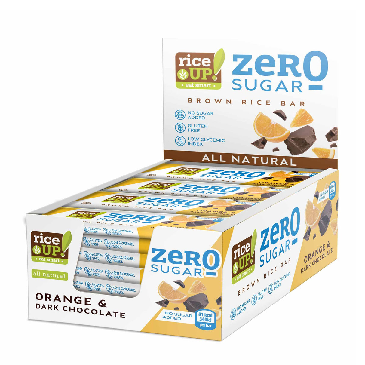RiceUP! ZERO SUGAR - Rice bar - 20 x 18 g - Nutra Best Europe