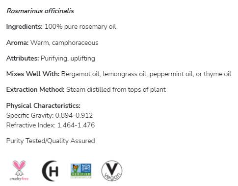 Rosemary Oil | 100% Pure Rosmarinus Officinalis - 59 ml