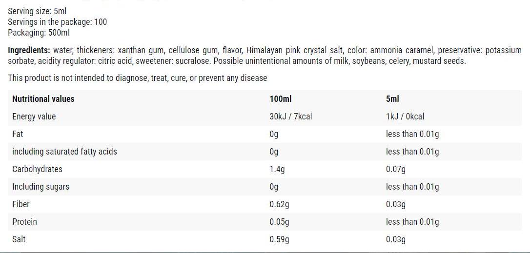 Gesalzt Karamell / 0 Kalorie Sirop - 500 ml