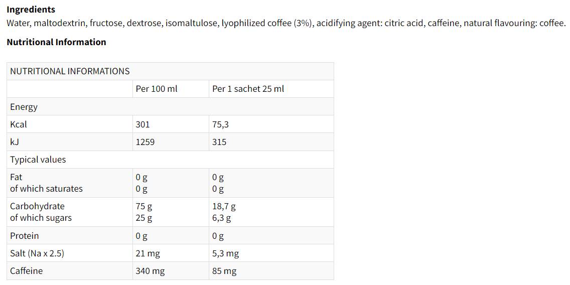 SPORT COFFEE | Energy Coffee for Athletes - 32 x 25 ml