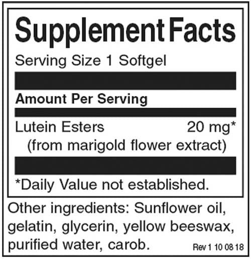 LUTEIN 20 mg - 60 gelio kapsulės