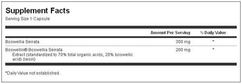 Boswellia 200 mg 30 kapsulės