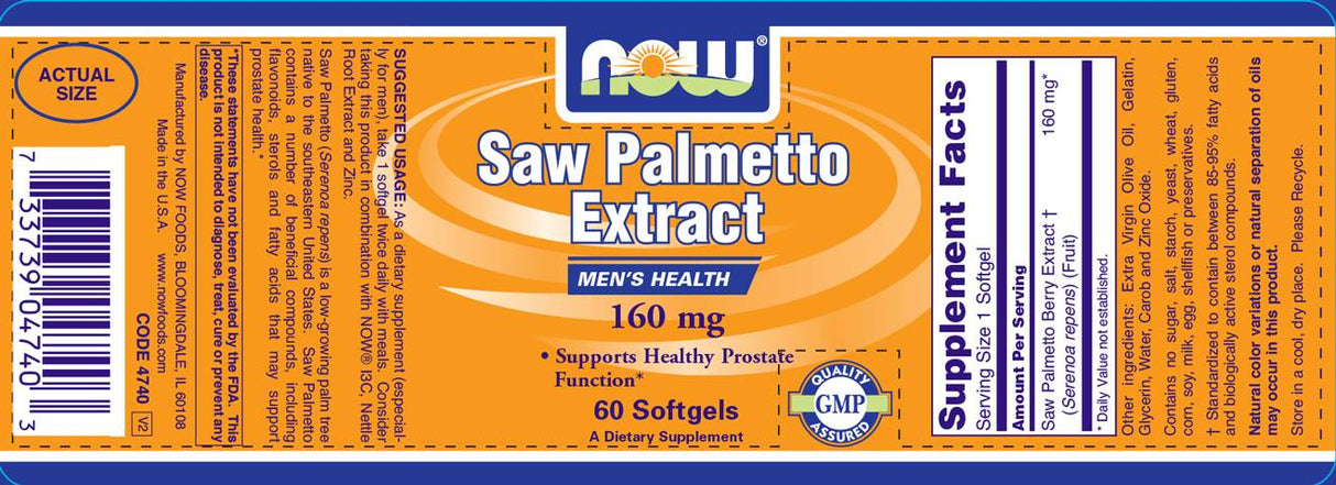 Saw Palmetto Extract 160 mg - 60 Gel capsules