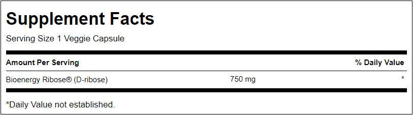 Ribose 750 mg - 60 capsules