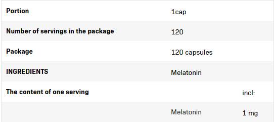 Melatonin 1 mg - 120 капсули - Feel You