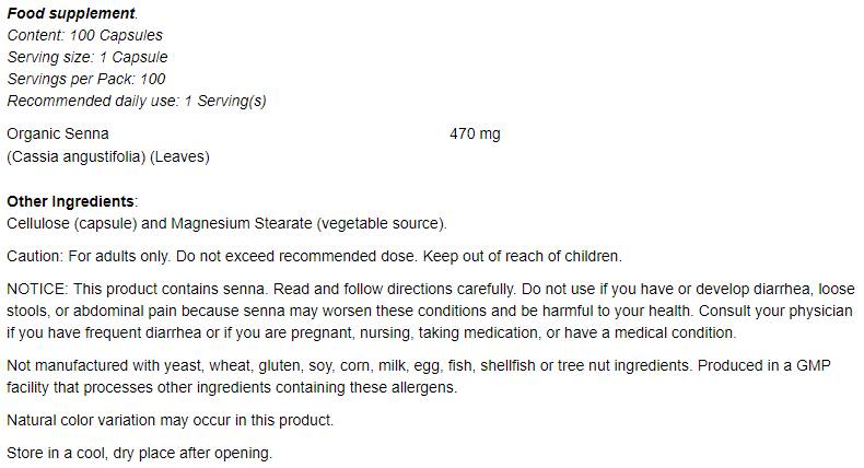 Senna verlaat 470 mg - 100 capsules