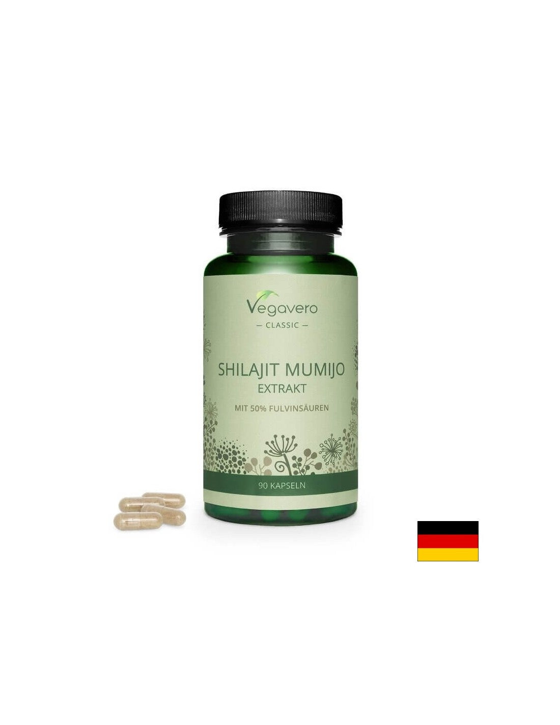 Shilajit mumijo/ extracto shilajit (mumio), 90 cápsulas, 100% veganas