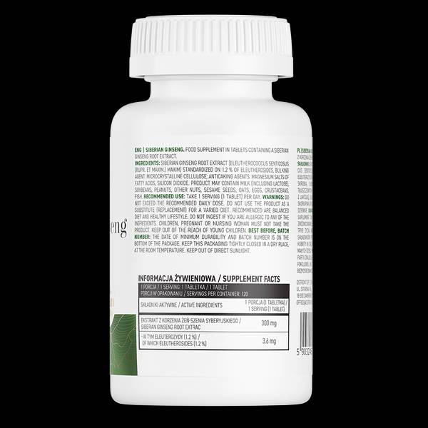 Siberian Ginseng 300 mg 120 tabletas