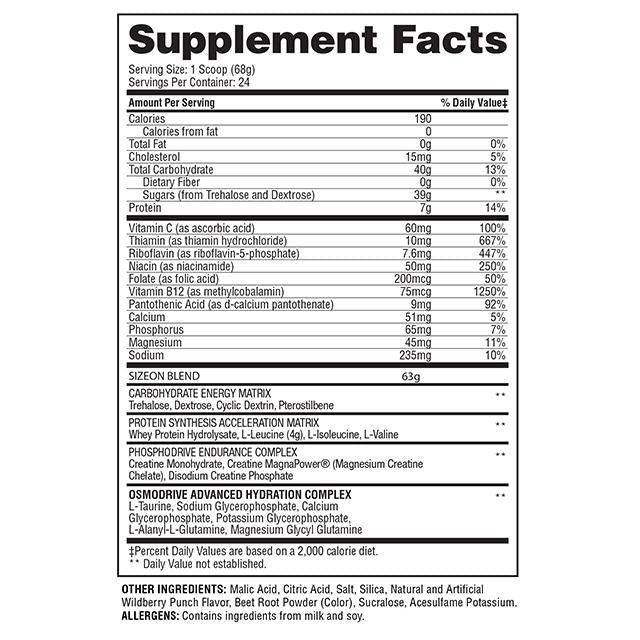 SizeOn / Get Swole - Intra Workout - 1630 grams