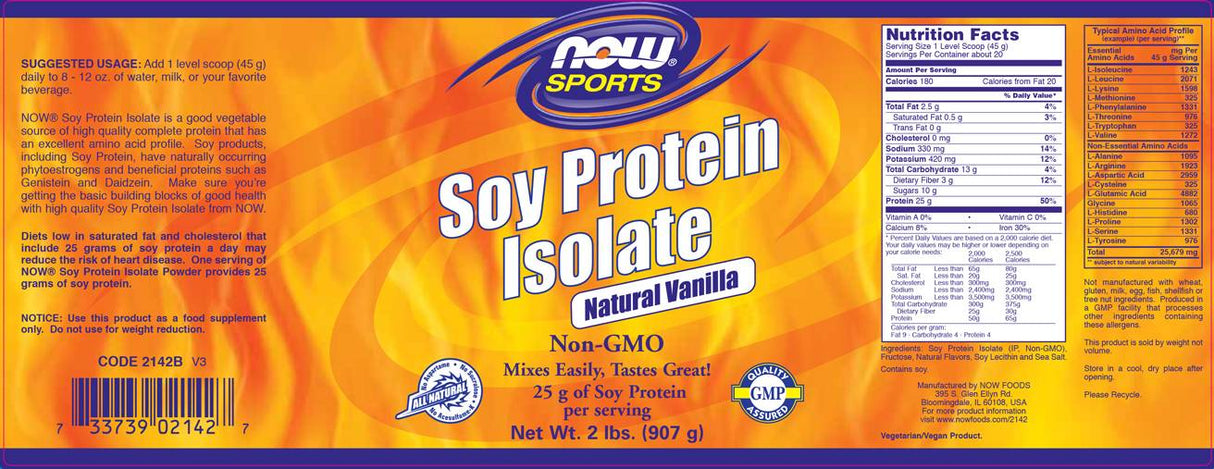Aislado de proteína de soja - 908 gramos