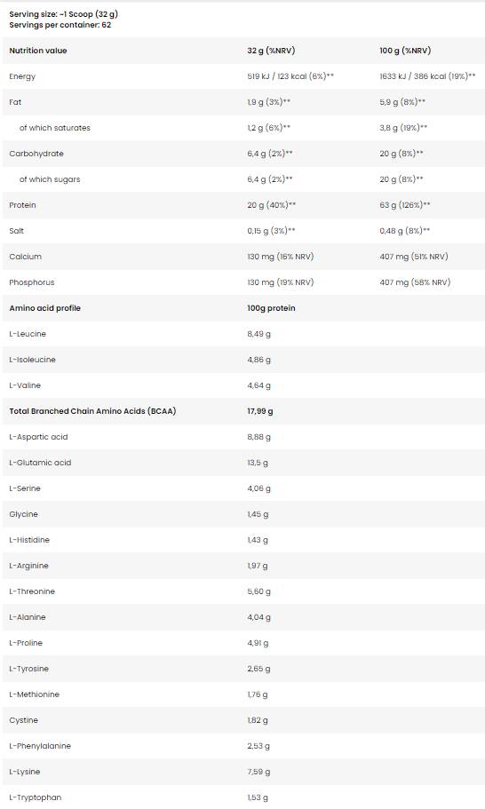 Proteína de soro de leite | Concentrada de proteína de soro de leite alto - 2000 gramas