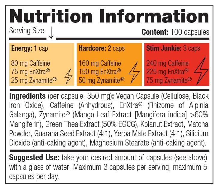 Stim Junkie / Maximum Energy - 100 capsules