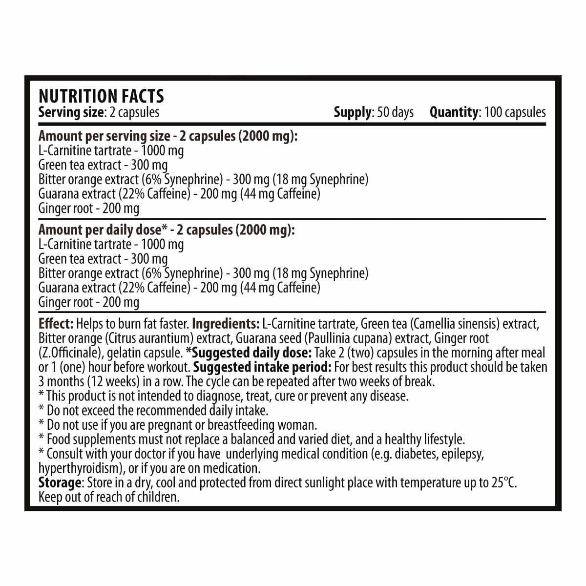 Super Extreme Burner 1000 mg - 100 capsules