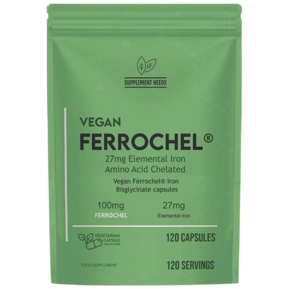 Vegan Ferrochel | Chelated Iron 27 mg - 120 capsules