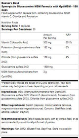 Synergistic Glucosamine MSM Formula | With OptiMSM - 180 capsules