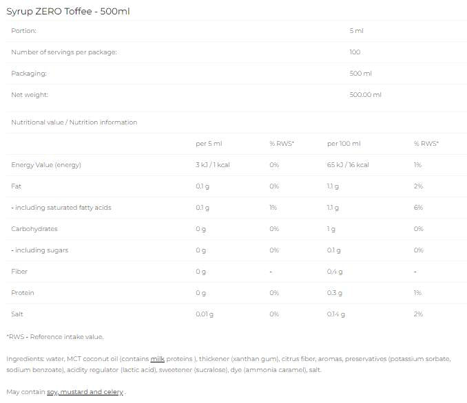 Sirupo nulis - irisas - 500 ml