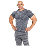 Camiseta para hombres con mangas cortas/camiseta 01 lm compresión gris oscuro