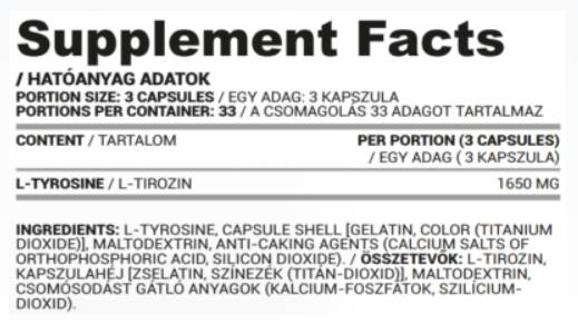 L -türosiinkapid 550 mg - 90 kapslit