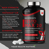 TESTOMAX™ 2.0 /210 capsules, 105 dagen/ met Ashwagandha KSM 66®, CoQ10 &amp; Maca-wortel <tc>Nutravita</tc>
