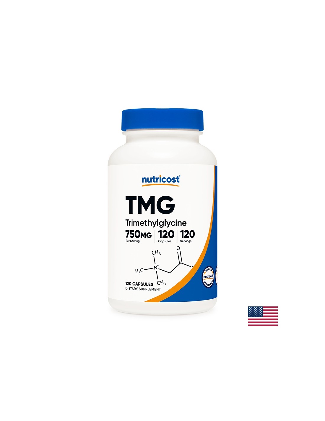 Normalizuoja homocisteino lygį - TMG betaino anhidridas (trimetilglicinas), 750 mg x120 kapsulės „NuTricost“
