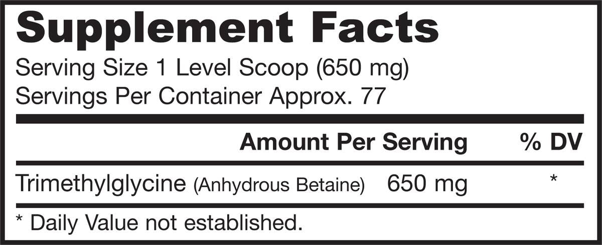 TMG Crystals Powder 650 mg 50 grams