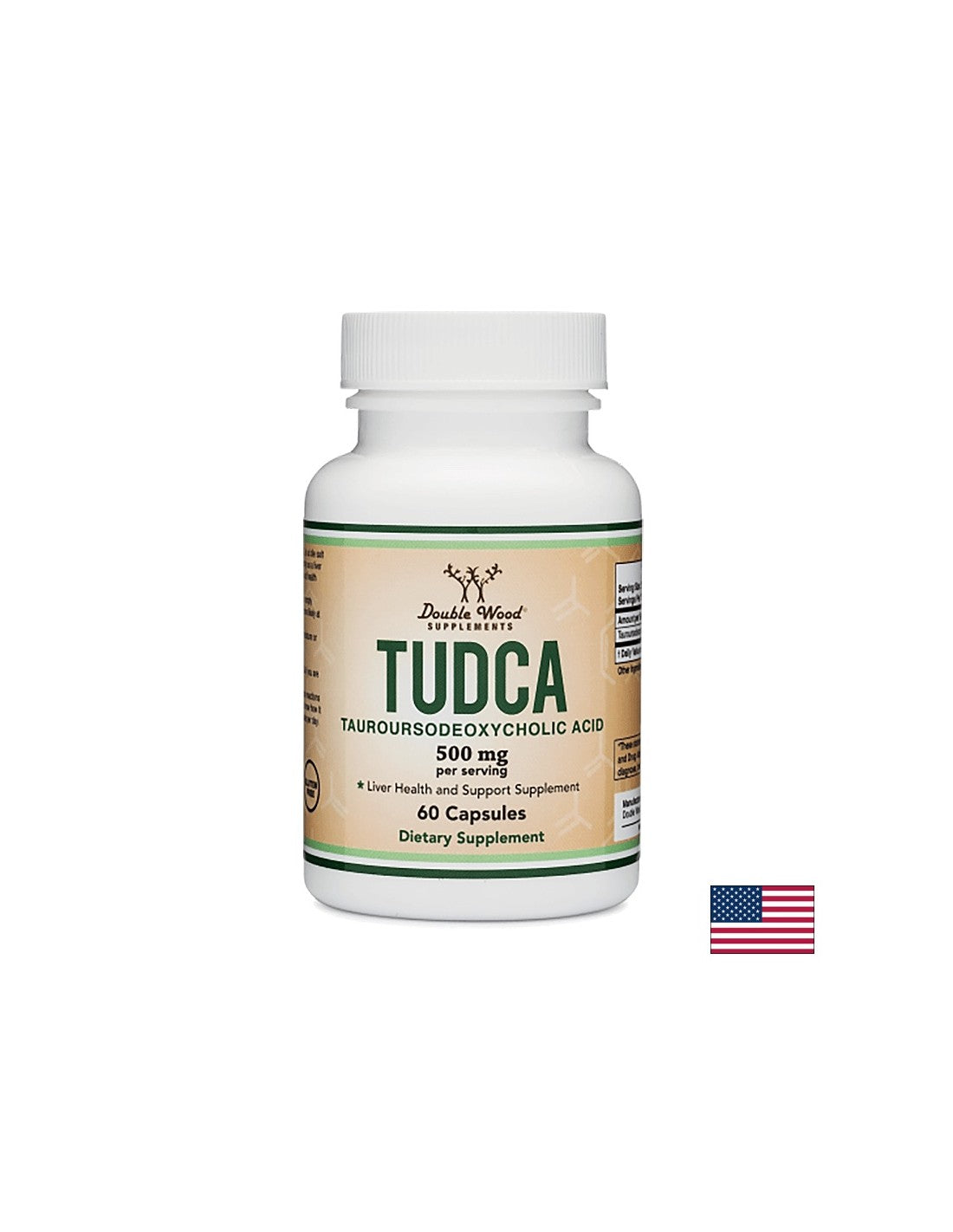 TUDCA (Tauroursodeoxycholic acid), 500 mg, 60 capsules Double Wood