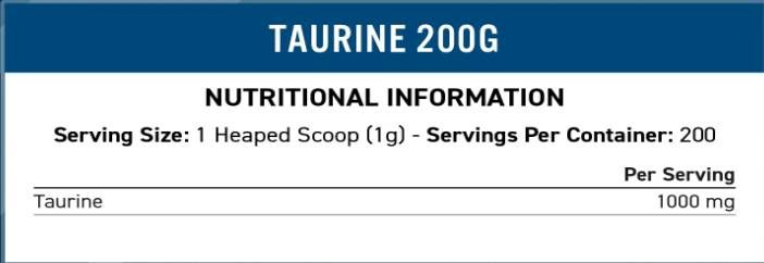 Taurino milteliai 1000 mg - 200 gramų
