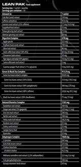 Lean Pak | Galutinė riebalų deginimo formulė su termogenika, diuretikais ir adaptogenais - 30 pakuočių