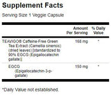 Teavigo Green Tea Extract 90% EGCG 30 capsules