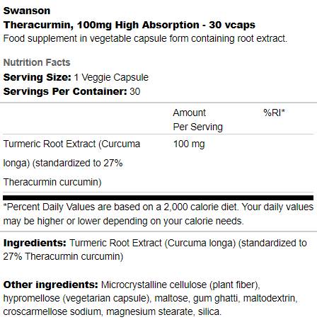 Theracurmin 100mg | Hoge absorptie 30 capsules