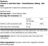 Timed-Release Vitamin C 500 mg | With Rose Hips 250 Tablets