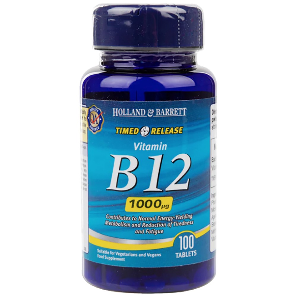 Vitaminas B12 cianokobalaminas 1000 mcg / laiko išsiskyrimas - 100 tablečių