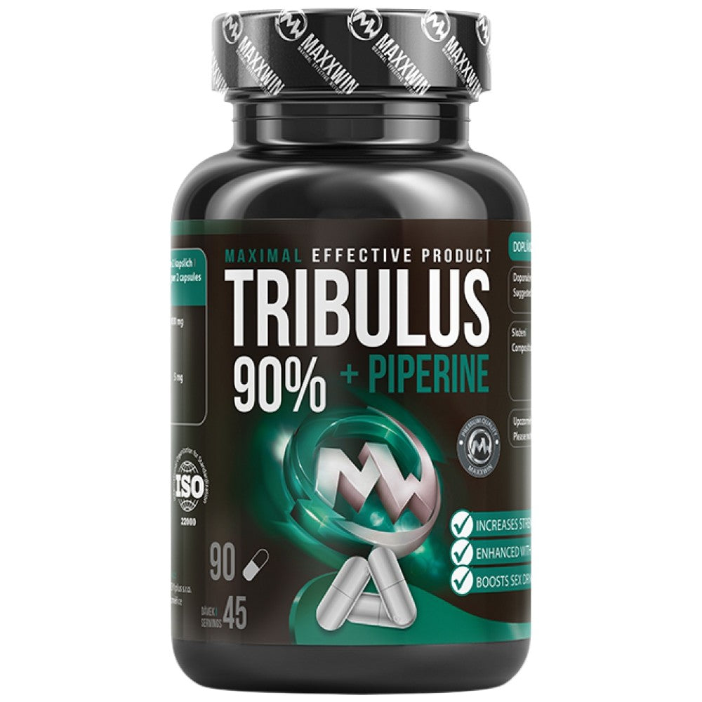 Tribulus 90% + Piperinas - 90 kapsulių