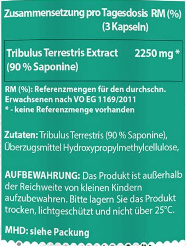 Tribulus Terrestris | 90% saponinų - 90 kapsulių