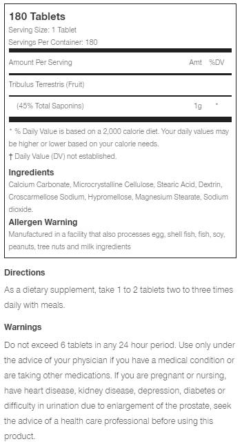 Tribuvar 1000 - 180 Tablets