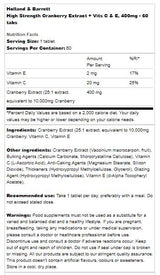 Triple Strength Cranberry Concentrate 400 mg - 60 Tablets