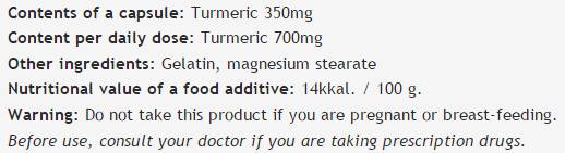 Kurkuma 350 mg - 100 tobolek